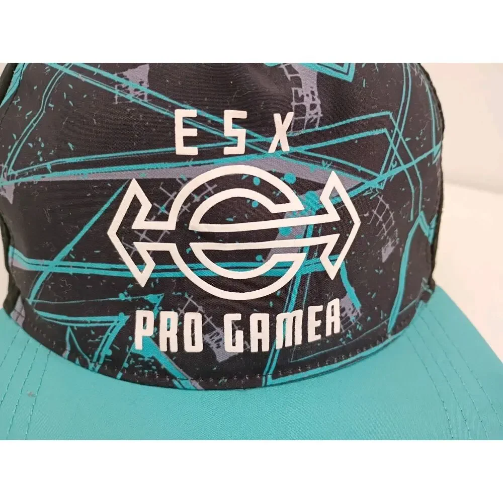 ESX PRO GAMER LOGO HAT Youth Esports Cap Adjustable Snapback Black Teal ESX360